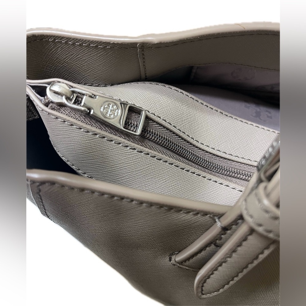 Tory Burch Gray Saffiano Leather Tote - Picture 5 of 16